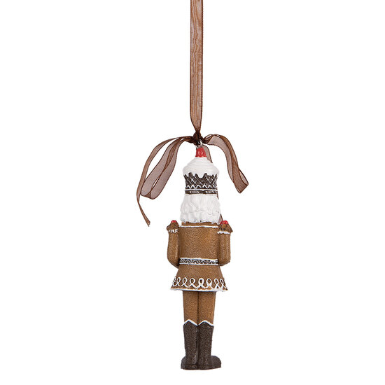 Clayre &amp; Eef   | Decoratie Hanger Notenkraker Bruin Wit 4x2x13 cm | 6PR5390