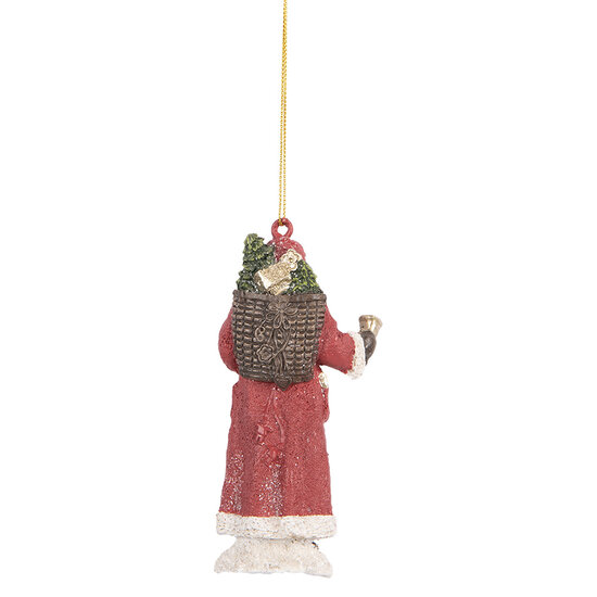 Clayre &amp; Eef   | Decoratie hanger kerstman Rood Wit 5x3x11 cm | 6PR5533