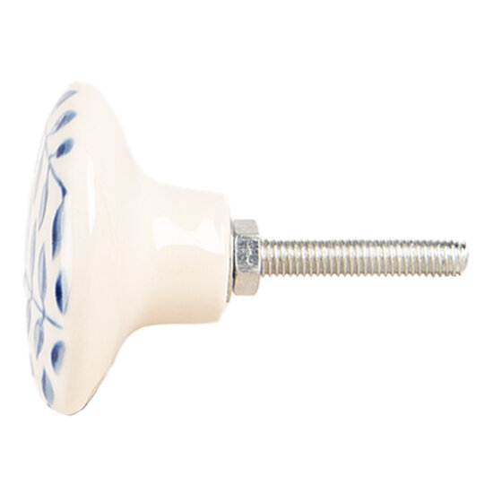 Clayre &amp; Eef   | Deurknop Beige Blauw &oslash; 4x3 cm / S3 cm | 66268