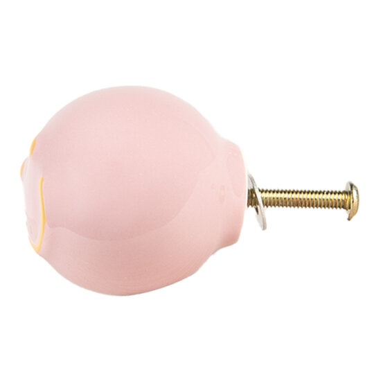 Clayre &amp; Eef   | Deurknop Roze Geel &oslash; 4x4 cm / S3 cm | 66271