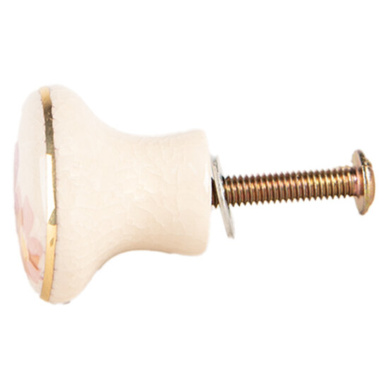 Clayre &amp; Eef   | Deurknop Beige Roze &oslash; 3x3 cm / S3 cm | 66277