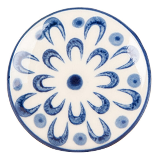 Clayre &amp; Eef   | Deurknop Beige Blauw &oslash; 4x3 cm / S3 cm | 66279