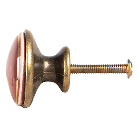 Clayre &amp; Eef   | Deurknop Rood Goudkleurig &oslash; 3x3 cm / S3 cm | 66281BU