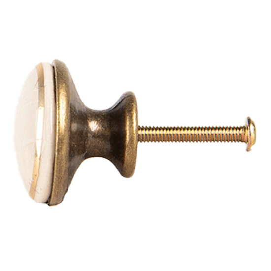 Clayre &amp; Eef   | Deurknop Beige Goudkleurig &oslash; 3x3 cm / S3 cm | 66281W