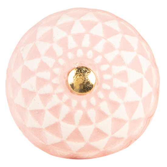 Clayre &amp; Eef   | Deurknop Roze Beige &oslash; 4x3 cm / S3 cm | 66282