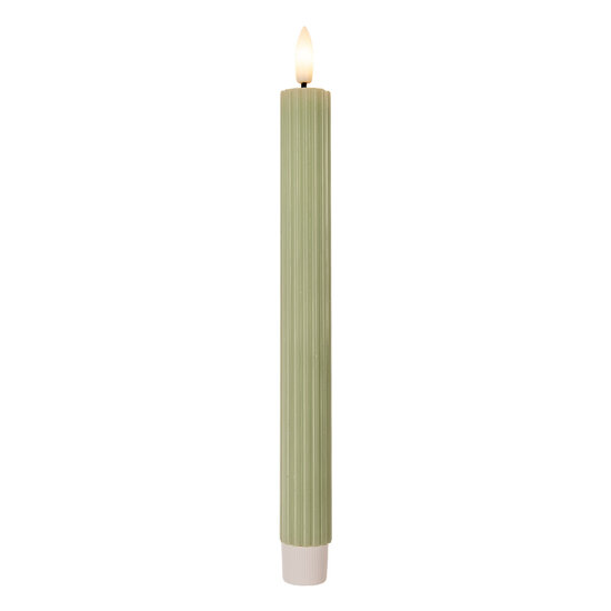 Clayre &amp; Eef   | Kaars met LED set van 2 Groen &oslash; 2x25 cm / 2xAAA | 6CA0002GR