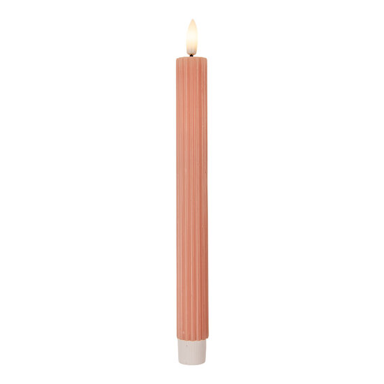 Clayre &amp; Eef   | Kaars met LED set van 2 Roze &oslash; 2x25 cm / 2xAAA | 6CA0002P