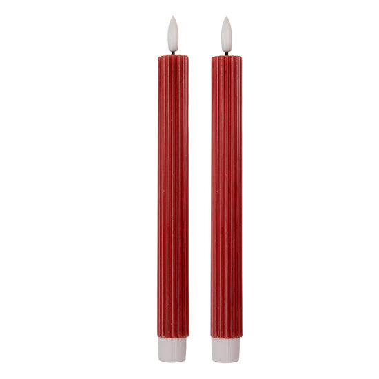 Clayre &amp; Eef   | Kaars met LED set van 2 Roze &oslash; 2x25 cm / 2xAAA | 6CA0002R