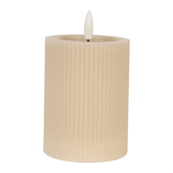 Clayre &amp; Eef   | Kaars met LED Beige &oslash; 8x13 cm / 2xAA | 6CA0003BE
