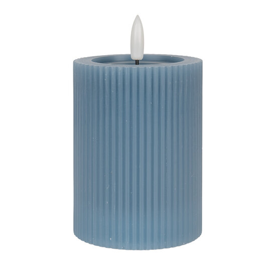 Clayre &amp; Eef   | Kaars met LED Blauw &oslash; 8x13 cm / 2xAA | 6CA0003BL