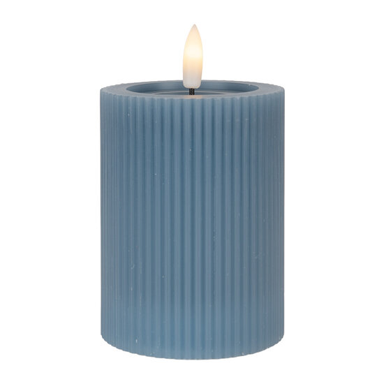 Clayre &amp; Eef   | Kaars met LED Blauw &oslash; 8x13 cm / 2xAA | 6CA0003BL
