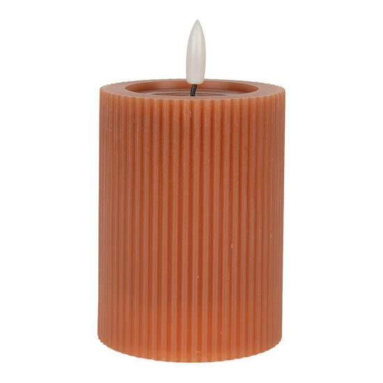 Clayre &amp; Eef   | Kaars met LED Bruin &oslash; 8x13 cm / 2xAA | 6CA0003CH