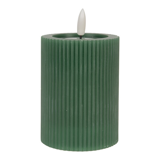 Clayre &amp; Eef   | Kaars met LED Groen &oslash; 8x13 cm / 2xAA | 6CA0003DGR