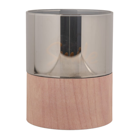Clayre &amp; Eef   | Waxinelichthouder met LED Bruin &oslash; 8x10 cm / 3xAAA | 6CA0006