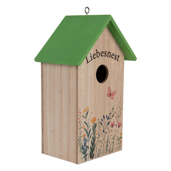 Clayre &amp; Eef   | Vogelhuis Wit Groen 14x10x23 cm | 6H2453