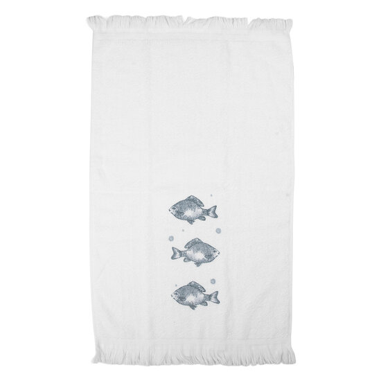 Clayre &amp; Eef   | Gastendoekje Wit Blauw 40x66 cm | CT034