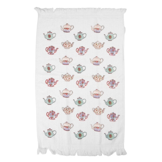 Clayre &amp; Eef   | Gastendoekje Wit Blauw 40x66 cm | CT035