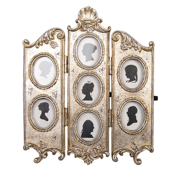Clayre & Eef | Fotolijst Zilverkleurig 19x2x23 cm / 4x5 cm (7) | 2F1323