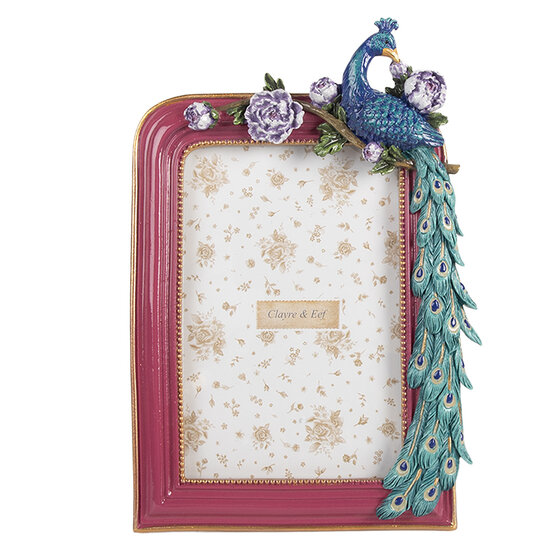Clayre & Eef | Fotolijst Roze Groen 15x3x22 cm / 10x15 cm | 2F1353