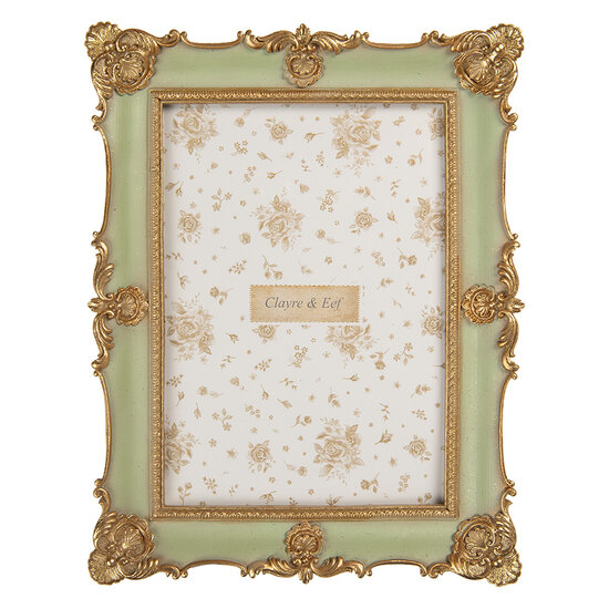 Clayre &amp; Eef   | Fotolijst Groen Goudkleurig 18x2x23 cm / 13x18 cm | 2F1354M