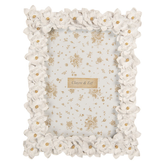 Clayre &amp; Eef   | Fotolijst Wit Goudkleurig 18x2x23 cm / 13x18 cm | 2F1360M