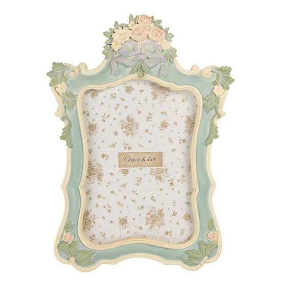 Clayre &amp; Eef   | Fotolijst Groen Beige 19x2x26 cm / 13x18 cm | 2F1362M