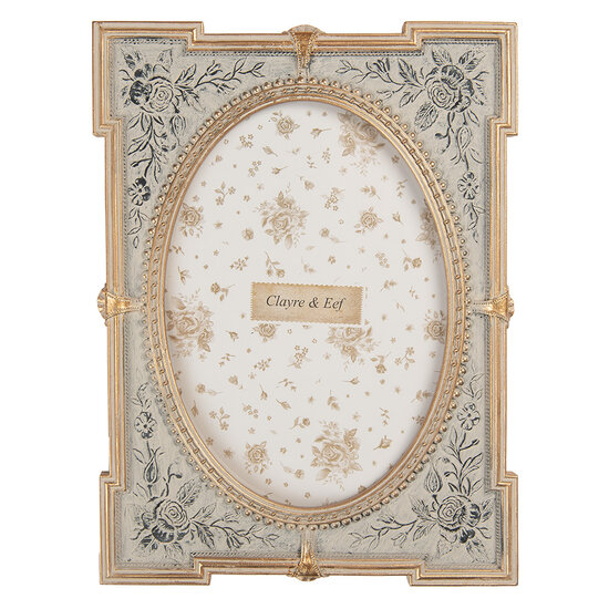 Clayre &amp; Eef   | Fotolijst Blauw Goudkleurig 17x2x23 cm / 13x18 cm | 2F1365M