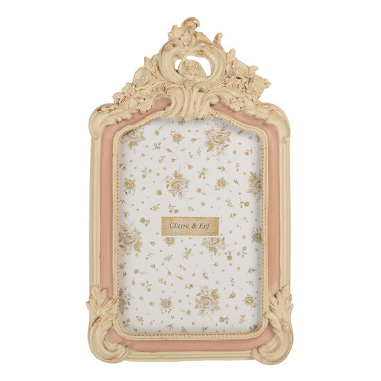 Clayre &amp; Eef   | Fotolijst Beige Roze 16x2x25 cm / 13x18 cm | 2F1367M