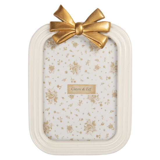 Clayre &amp; Eef   | Fotolijst Wit Goudkleurig 17x2x24 cm / 13x18 cm | 2F1377