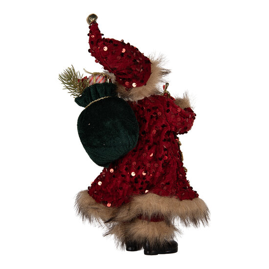 Clayre & Eef | Kerstdecoratie Kerstman Rood 16x12x31 cm | 66322