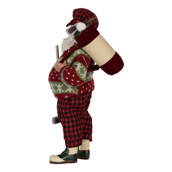 Clayre & Eef | Kerstdecoratie Kerstman Rood 16x11x28 cm | 66323