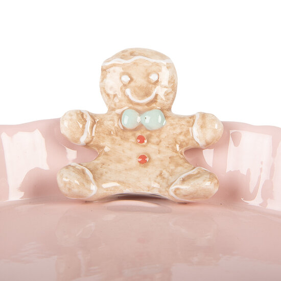 Clayre & Eef | Serveerschaal Roze Bruin ø 23x7 cm | 6CE1857P