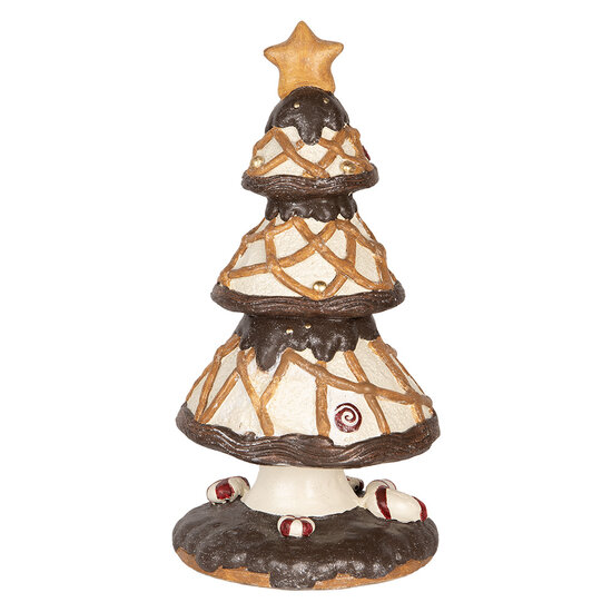 Clayre & Eef | Kerstdecoratie Kerstboom Bruin Wit ø 22x43 cm | 6MG0146