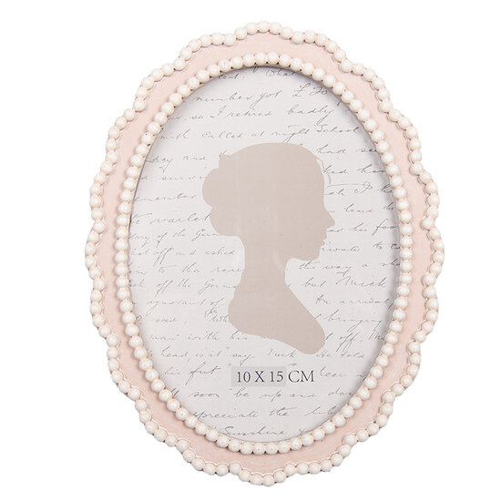 Clayre &amp; Eef   | Fotolijst Roze Wit 13x2x18 cm / 10x15 cm | 2F1302