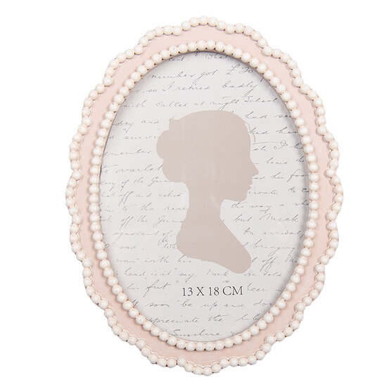 Clayre &amp; Eef   | Fotolijst Roze Wit 16x2x20 cm / 13x18 cm | 2F1303