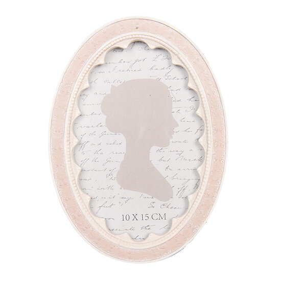 Clayre &amp; Eef   | Fotolijst Roze Wit 13x2x18 cm / 10x15 cm | 2F1307