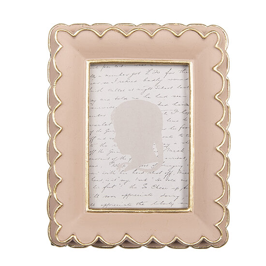 Clayre & Eef | Fotolijst Roze Goudkleurig 10x2x13 cm / 6x9 cm | 2F1311