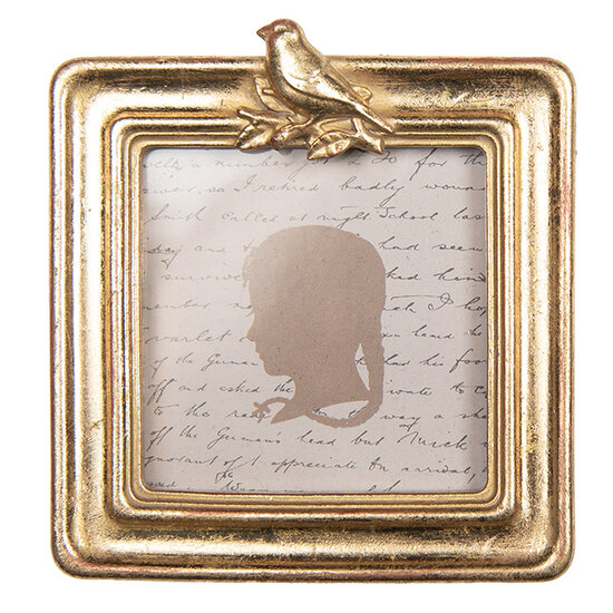 Clayre & Eef | Fotolijst Goudkleurig 10x2x11 cm / 8x8 cm | 2F1328