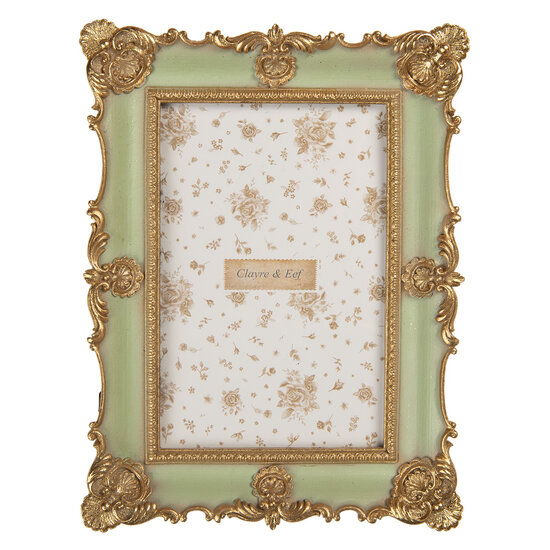 Clayre &amp; Eef   | Fotolijst Groen Goudkleurig 15x2x21 cm / 10x15 cm | 2F1354S