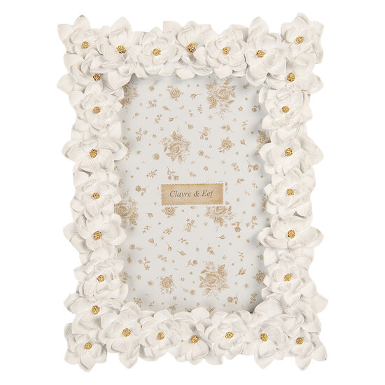 Clayre &amp; Eef   | Fotolijst Wit Goudkleurig 15x2x21 cm / 10x15 cm | 2F1360S