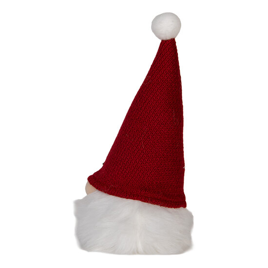 Clayre & Eef | Decoratie Beeld Kabouter met LED Rood Wit 10x10x25 cm / 3xAA | 66333