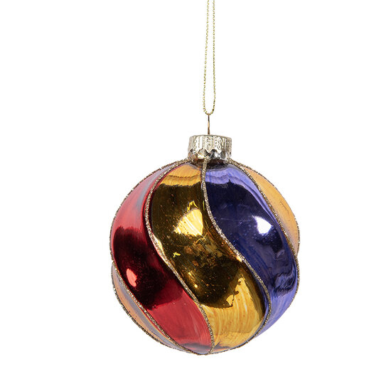 Clayre & Eef | Kerstbal Meerkleurig ø 8x8 cm | 6GL5100