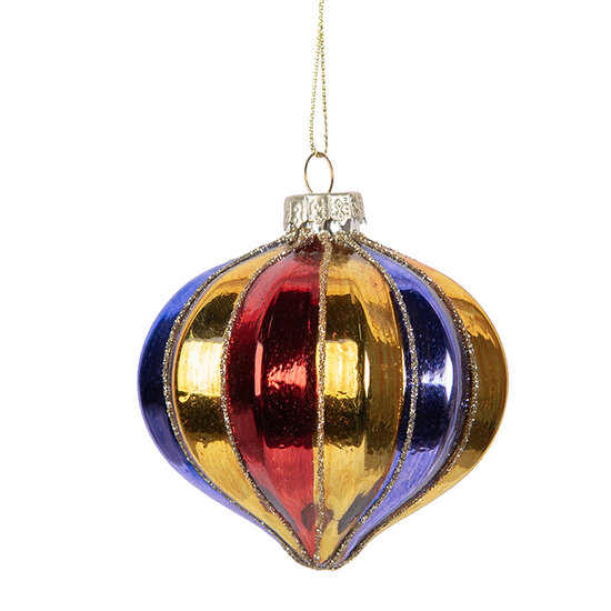 Clayre & Eef | Kerstbal Meerkleurig ø 8x8 cm | 6GL5102