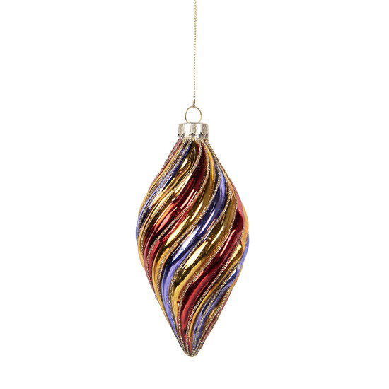 Clayre & Eef | Kerstbal Meerkleurig ø 6x13 cm | 6GL5103