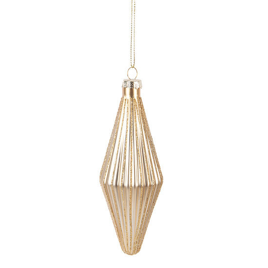 Clayre & Eef | Kerstbal Goudkleurig ø 5x15 cm | 6GL5113
