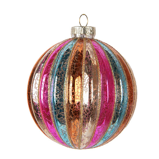 Clayre & Eef | Kerstbal Meerkleurig ø 10x11 cm | 6GL5176