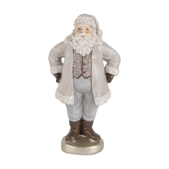 Clayre & Eef | Kerstdecoratie Kerstman Grijs 8x6x15 cm | 6PR5520