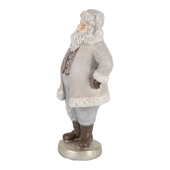 Clayre & Eef | Kerstdecoratie Kerstman Grijs 8x6x15 cm | 6PR5520