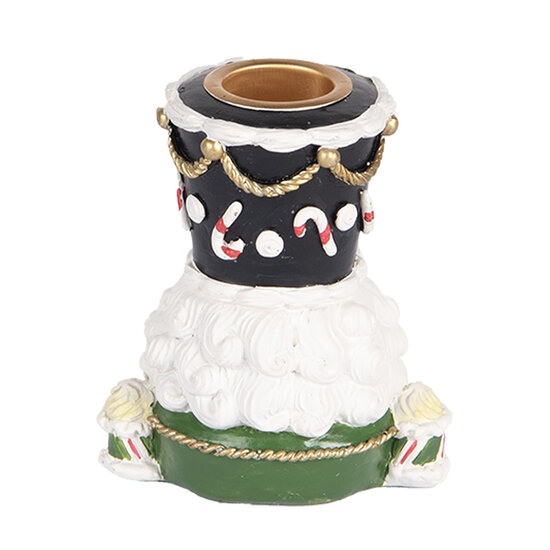 Clayre & Eef | Kandelaar Notenkraker Groen Wit 8x6x9 cm | 6PR5541