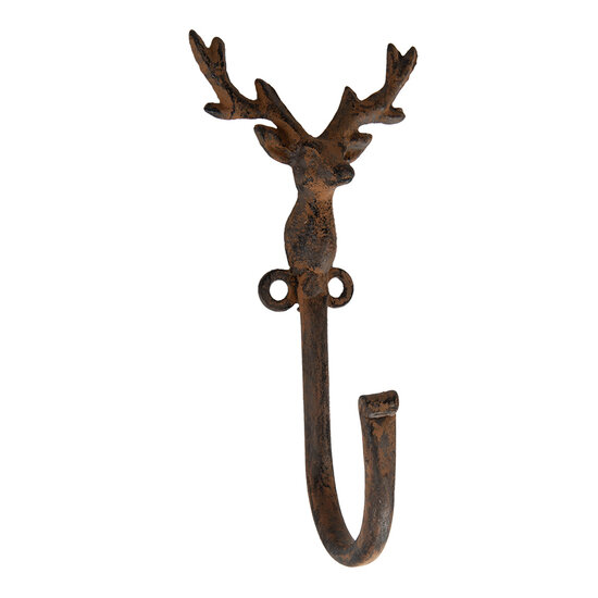 Clayre &amp; Eef   | Wandhaak Bruin 8x6x16 cm | 6Y5947
